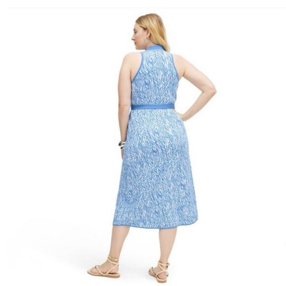 Diane Von Furstenberg for Target Knit Wrap Dress Blue and White size S - Picture 2 of 10